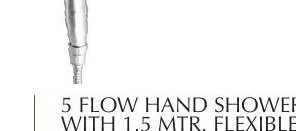 3 FLOW HAND SHOWER WITH 1.5 MTR. FLEXIBLE BRASS HOSE PIPE