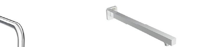 SHOWER ARM 304MM WITH FLANGE-SQUARE