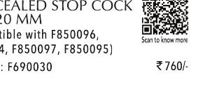 EXPOSED PART KIT FOR CONCEALED STOP COCK 15 & 20 MM