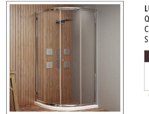 QUADRA Corner Entry Half Round Shower Enclosure with Bend Sliding Shower Doors