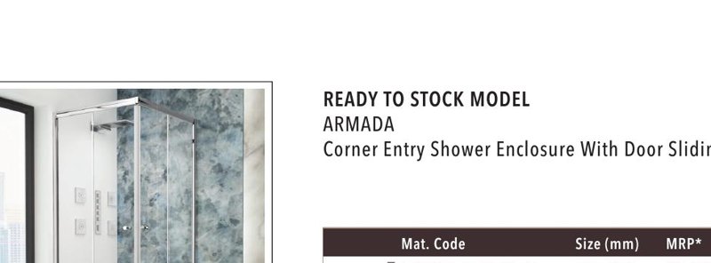 Armada Corner Entry Shower Enclosure With Door Sliding To Both Sides