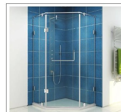 Corner Shower Enclosure with Two Fixed and One Door in Pentagon Shape