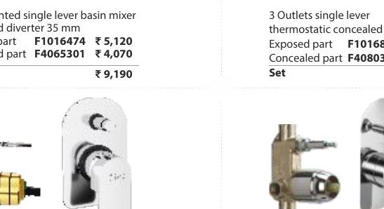 Push type single lever concealed diverter 40 mm