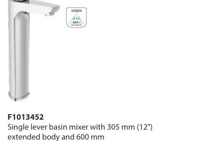 Single lever basin mixer with 450 mm braided connection pipe (without pop-up)