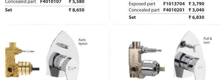 5-Way push type (3 inlets + 2 outlets) single lever concealed diverter exposed part with tipton & sleeve