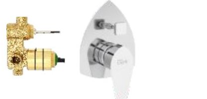 High flow single lever concealed diverter exposed part with tipton & sleeve