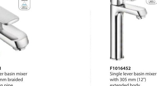 Single lever basin mixer with 450 mm braided connection pipe (without pop-up)