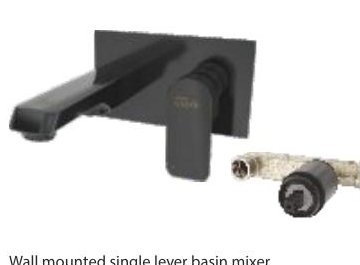 Wall mounted single lever basin mixer