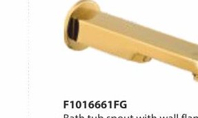Bath tub spout with wall flange