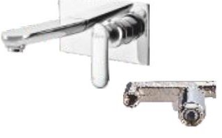 Wall mounted single lever basin mixer