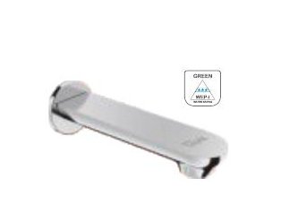Bath tub spout with wall flange