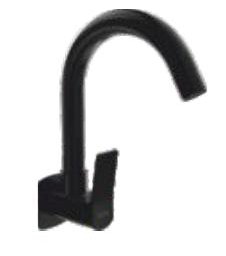 Sink cock (wall mounted) with 150 mm (6") long swivel spout and wall flange