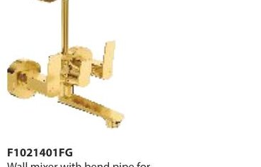 Wall mixer with bend pipe for overhead shower