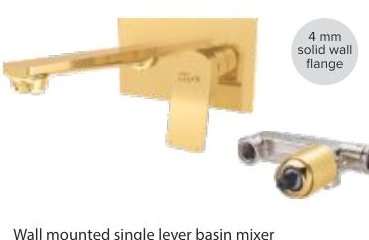 Wall mounted single lever basin mixer