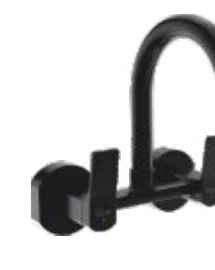 Sink mixer (wall mounted) with 150 mm (6") long swivel spout, connecting legs and wall flanges