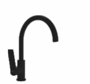 Single lever sink mixer (table mounted) with 235 mm (9") long swivel spout and 450 mm long braided connection pipe