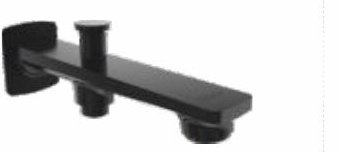 Bath tub spout with wall flange and button arrangement for telephonic shower