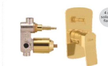High flow single lever concealed diverter, Exposed part with tipton & sleeve, Concealed part with sleeve