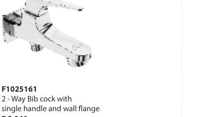 2-Way Bib cock with single handle and wall flange