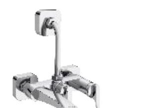 Single lever wall mixer with bend pipe for overhead shower
