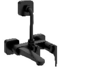 Single lever wall mixer with bend pipe for overhead shower