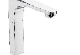 Single lever basin mixer with 300 mm (12") extended body and 600 mm braided connection pipe (without pop-up)