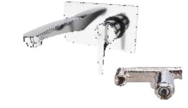 Wall mounted single lever basin mixer