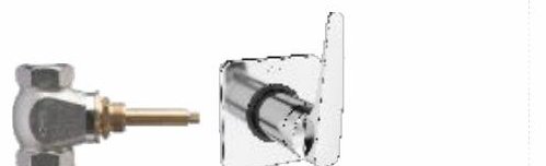 Flush cock consisting of exposed part (lever, cartridge sleeve, flange) and concealed part