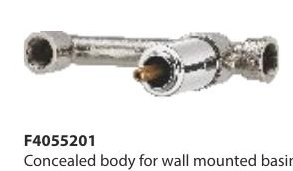 Concealed body for wall mounted basin spout
