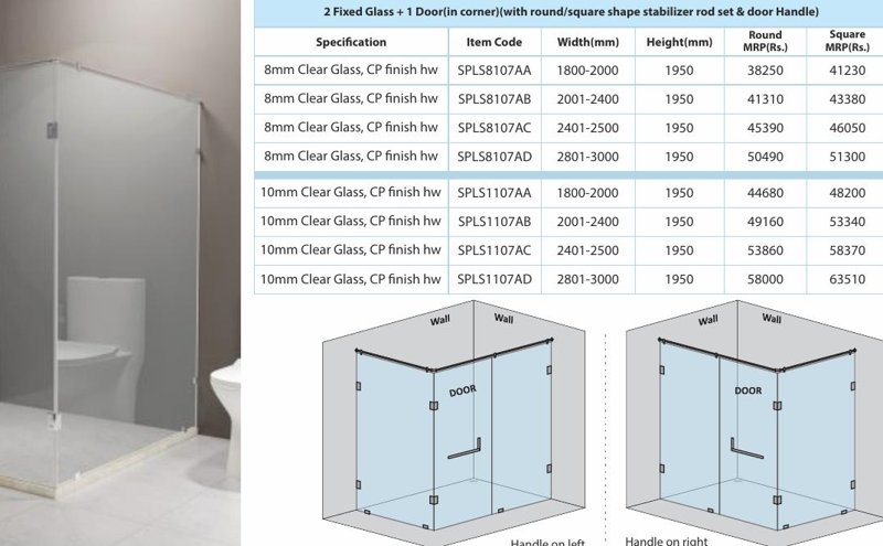 CAPTIVATE-C - L Shape Shower Partition