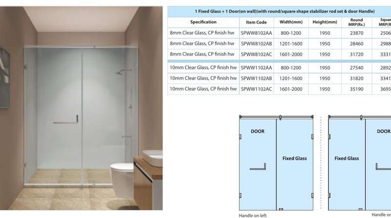 HYBRIS-C WALL-TO-WALL SHOWER PARTITION