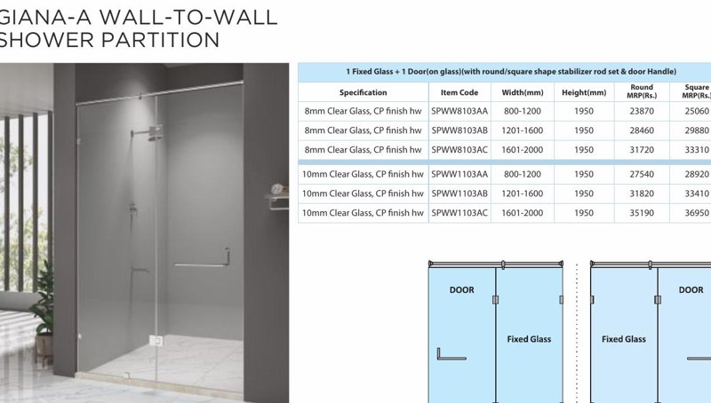 GIANA-A WALL-TO-WALL SHOWER PARTITION