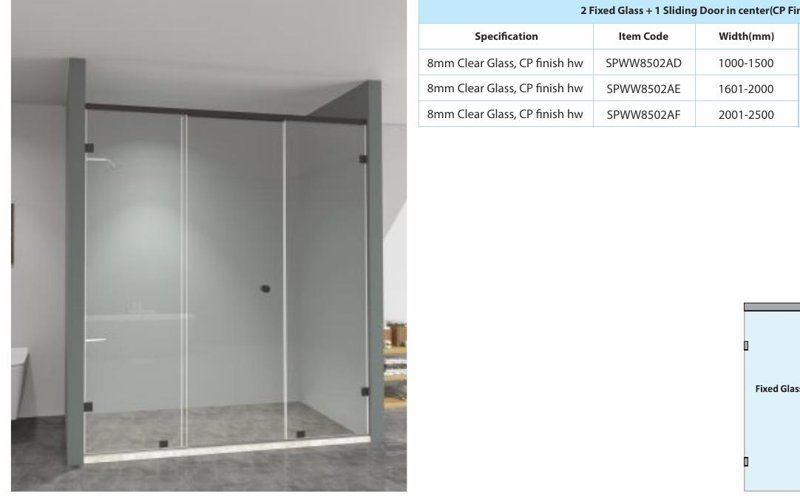 ELISA-B XL - WALL-TO-WALL SLIDING SHOWER PARTITION