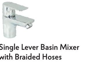 Single Lever Basin Mixer with Braided Hoses