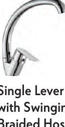 Rime SL Sink Mixer TM with Swinging Spout & Braided Hoses