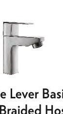 Single Lever Basin Mixer with Braided Hoses