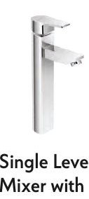 Single Lever High Basin Mixer with Braided Hoses