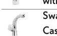 Center Hole Basin Mixer with Braided Hoses
