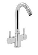 Centre Hole Basin Mixer with Braided Hoses