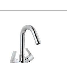 Centre Hole Basin Mixer with Round J Spout
