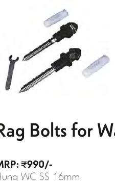 Rag Bolts for Wall